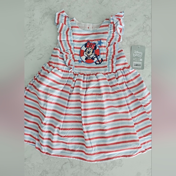 Disney Baby Striped Outfit with Red and Blue Accents - Picture 1 of 2